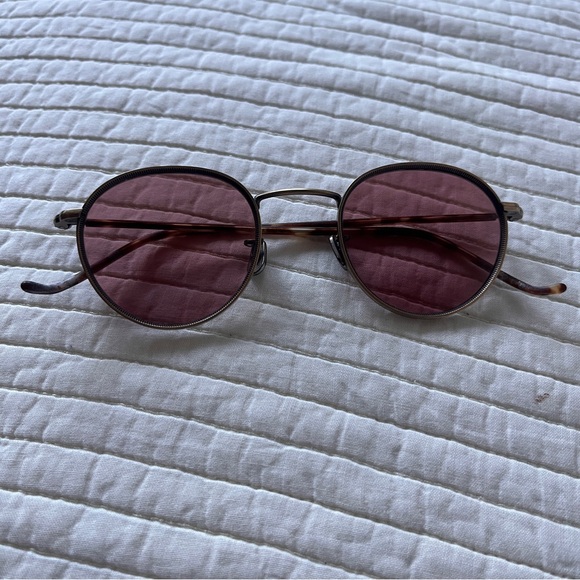 Classic 90s Tortoise Shell Wmn Small Frame Rose Colored Sunglasses Tint Metal - Picture 3 of 16
